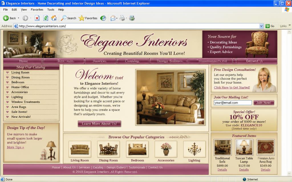 Outdated website design